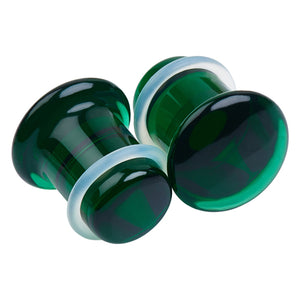 Emerald Glass Single Flare Plugs