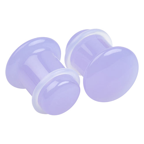 Lavender Glass Single Flare Plugs