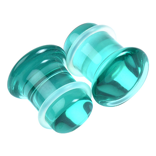 Aqua Glass Single Flare Plugs