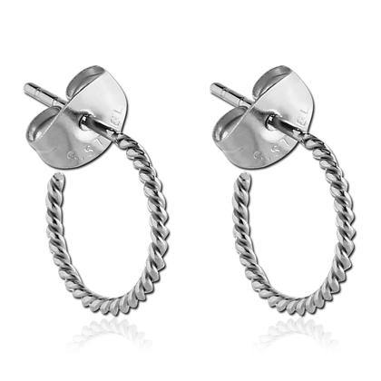 Stainless Braided Hoop Stud Earrings - Tulsa Body Jewelry