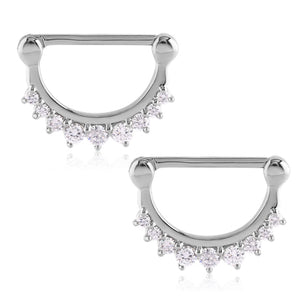 Stainless CZ Crown Nipple Clickers