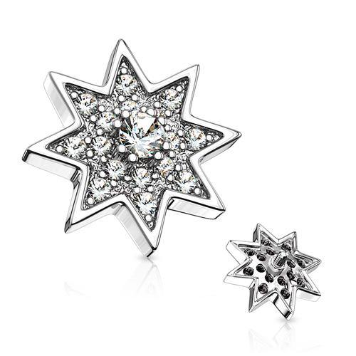 14g Stainless CZ Star
