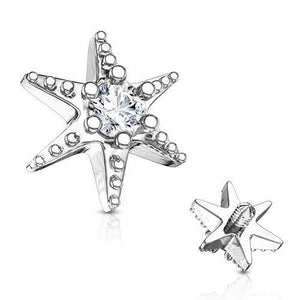 14g Stainless CZ Starfish - Tulsa Body Jewelry