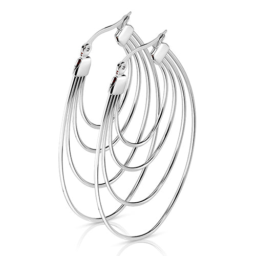 Concentric Oval Hoop Earrings
