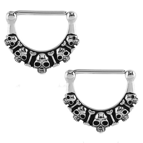 Stainless Skull Nipple Clickers