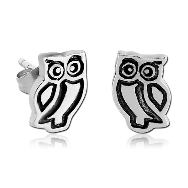 Stainless Owl Earrings