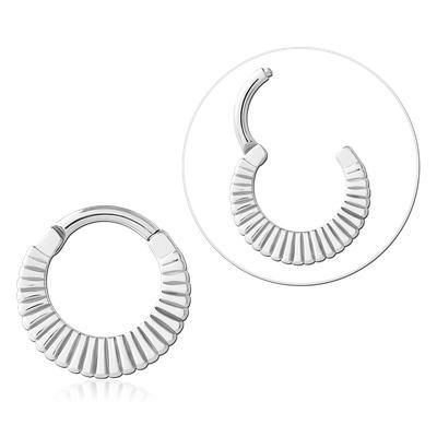 16g Stainless Radiant Hinged Ring - Tulsa Body Jewelry