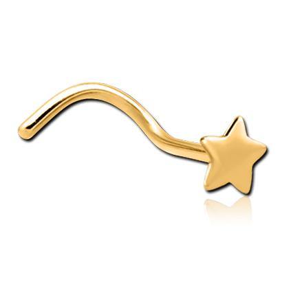 Star Gold Plated Nostril Screw - Tulsa Body Jewelry