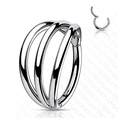Titanium Triple Hoop Hinged Segment Ring - Tulsa Body Jewelry
