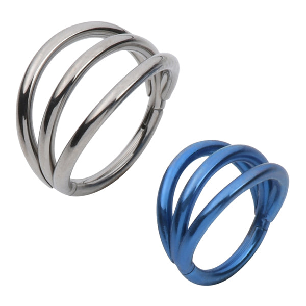 Triple Side Spaced Titanium Hinged Ring