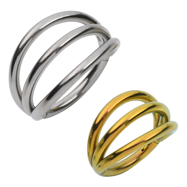 Triple Side Spaced Titanium Hinged Ring