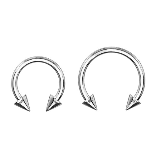 16g White 14k Gold Spiked Circular Barbell Tulsa Body Jewelry