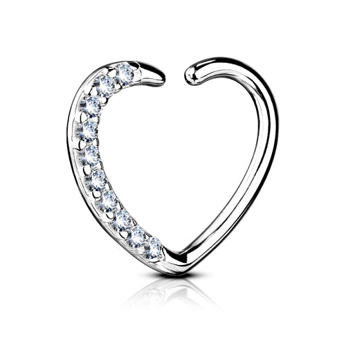 White 14k Gold CZ Heart Ring