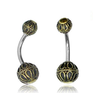 Looped Yellow Brass Belly Ring