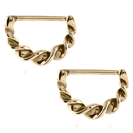 Zircon Gold Twirled Nipple Clickers