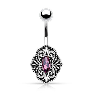 Brooch Marquis CZ Belly Ring