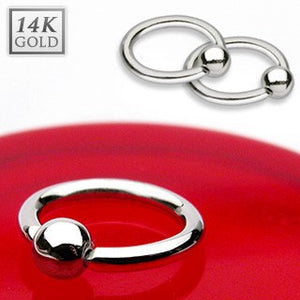 18g White 14k Gold Captive Bead Ring