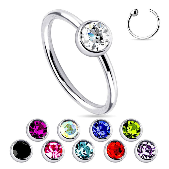 Stainless Fixed CZ Bead Ring