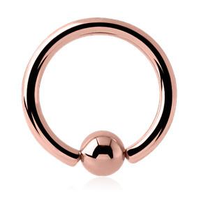 16g Rose Gold Plated Captive Bead Ring