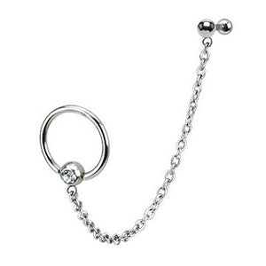 Cartilage Ring & Chain Linked Barbell