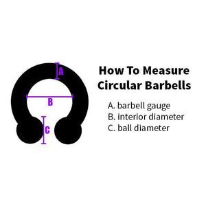 Circular Barbells - Circular Barbell W/ CZ Coated Balls