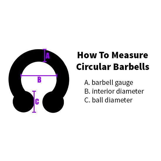 Circular Barbells - Circular Barbell W/ Side Set Gems