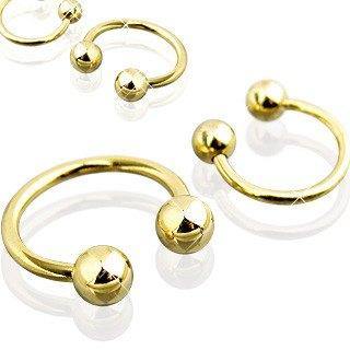 18g Gold Plated Circular Barbell - Tulsa Body Jewelry