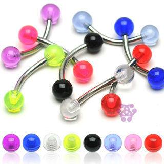 16g Acrylic & Stainless Curved Barbell