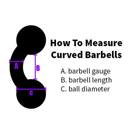Curved Barbells - Blackline Microgem Curved Barbell