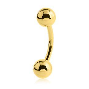 14g Gold Plated Curved Barbell - Tulsa Body Jewelry