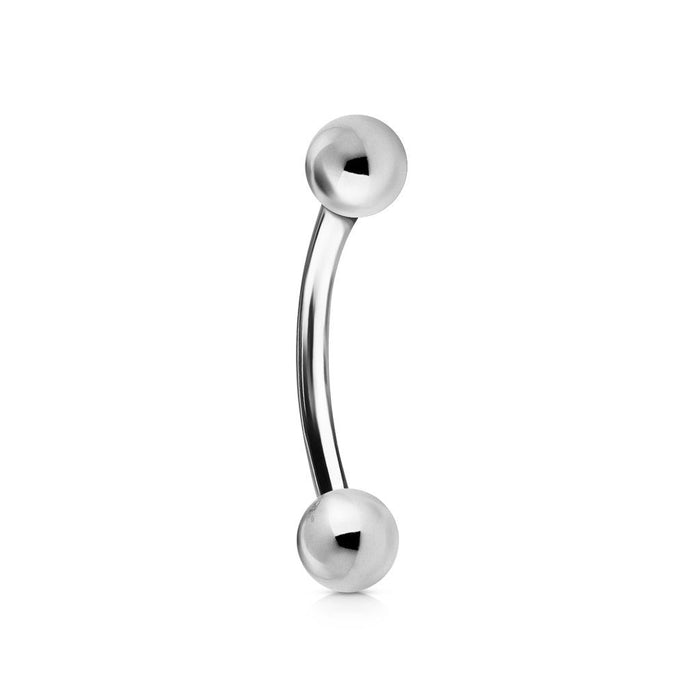 18g White 14k Gold Curved Barbell