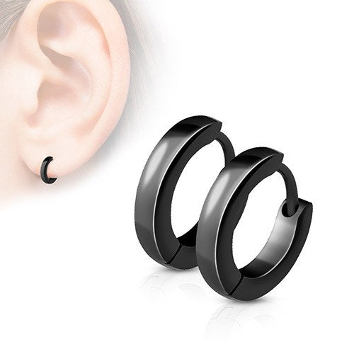 Blackline Small Hinged Hoop Earrings