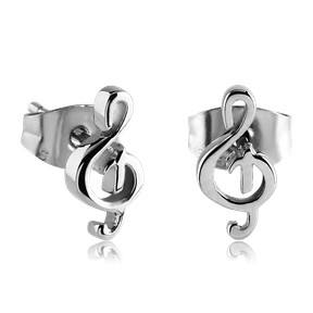 Stainless Treble Clef Earrings
