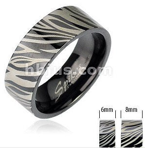 Black Zebra Print Ring