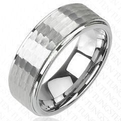 Tungsten Shaved Design Ring