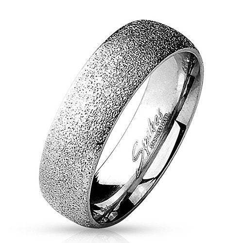 Stainless Sand Sparkle Ring