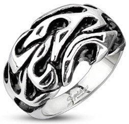 Tribal Flame Wave Ring