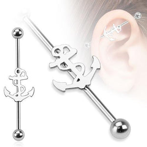 14g Anchor Industrial Barbell - Tulsa Body Jewelry