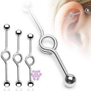 14g Stainless Looped Industrial Barbell - Tulsa Body Jewelry