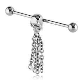 14g Skull & Chains Industrial Barbell
