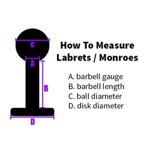 Labrets - Stainless Steel Labret (internal Threads)