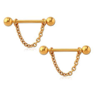 Nipple Jewelry - Gold Plated Chain Nipple Stirrups