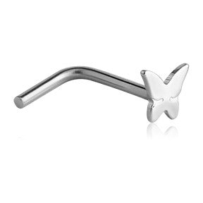 Stainless L-Bend Nostril Butterfly
