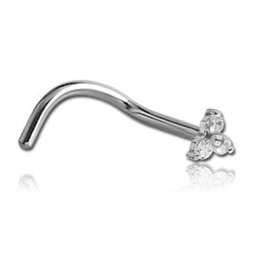 Trinity CZ Prong Stainless Nostril Screw
