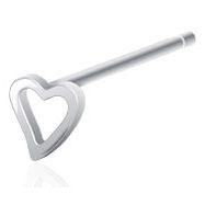 Sterling Silver Heart Outline Nostril Pin