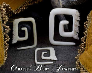 Bone Square Temple Spirals by Oracle Body Jewelry