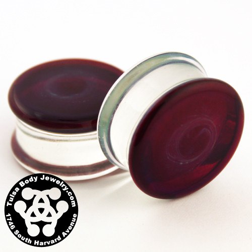 Amber/Purple Double Flare Plugs by Glasswear Studios