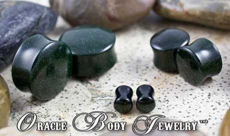 Green Goldstone Plugs by Oracle Body Jewelry