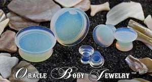 Mayan Flared Opalite Plugs by Oracle Body Jewelry