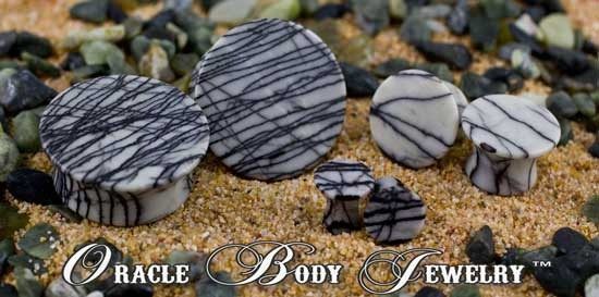 Picasso Jasper Mayan Plugs by Oracle Body Jewelry